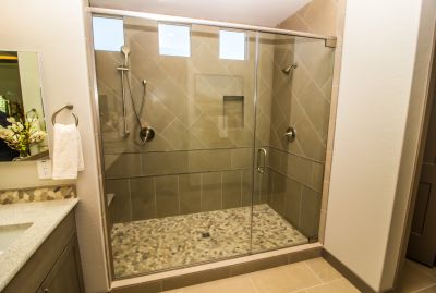 Shower with Natural Stone Tiles